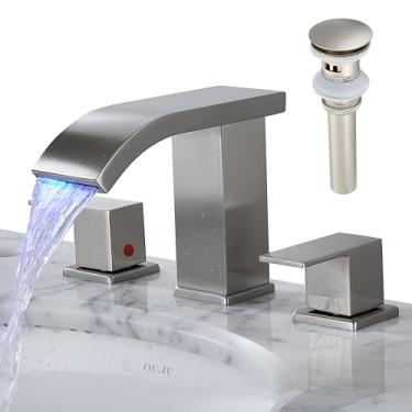 Imagem de Torneiras de banheiro 3 furos Torneira de banheiro generalizada Torneira de pia de banheiro 8 polegadas Torneira de banheiro Torneira de pia de banheiro torneira de pia de banheiro com ralo pop-up