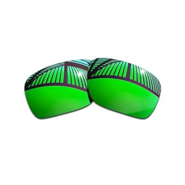 Imagem de MYCOURAG Lentes de reposição polarizadas com proteção UV para óculos de sol Oakley Fuel Cell – Revestido espelhado esmeralda polarizado