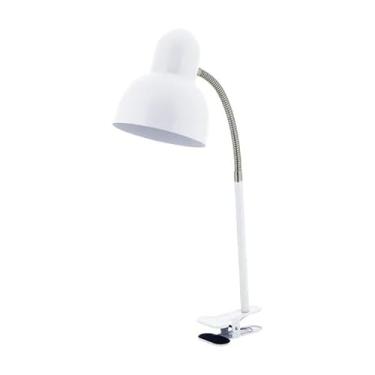 Imagem de Luminária de Mesa com Garra Speen II, Branco, Flexível, Base Ajustável