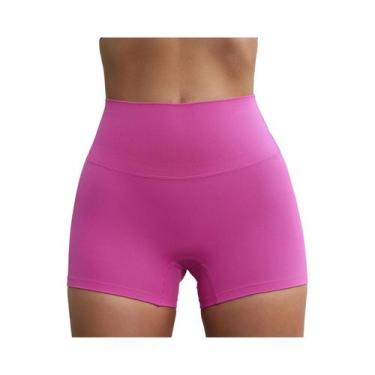Imagem de Shorts de Compressão Esportivos Femininos - Cor Sólida, Curto e Sexy p
