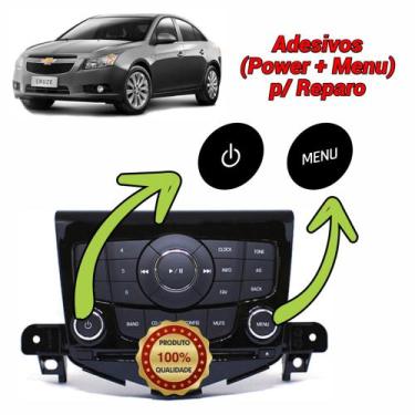 Imagem de Kit Adesivos do Botão On/Off + Menu Rádio Chevrolet Cruze - Restauraçã