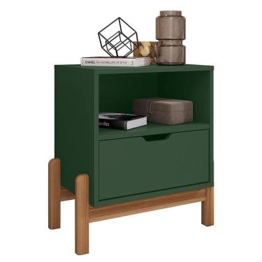 Imagem de Mesa De Cabeceira Antares 1 Gaveta Verde Oliva - Casa D Verde Oliva