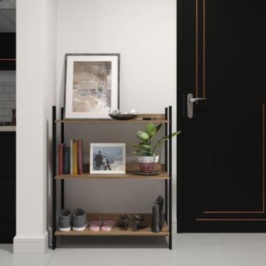 Imagem de Sapateira de Madeira para Hall de Entrada Laminado Pequena Industrial 