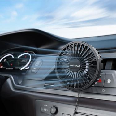 Imagem de Ventilador de carro TriPole alimentado por USB de 3 velocidades com rotação de 360°