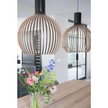 Imagem de Luminária Teto Tipo Pendente Em Mdf - Completa Cor: Preta