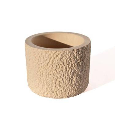 Imagem de Vaso Decorativo Texturizado P Artesanal 9cm Em Cimento Palha