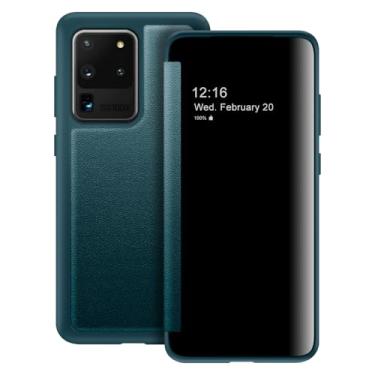 Imagem de Capa flip para Samsung Galaxy S20 Ultra S View, capa protetora de 360 graus para Samsung S20 Ultra, capa flip para Samsung S20 Ultra 5G (verde)