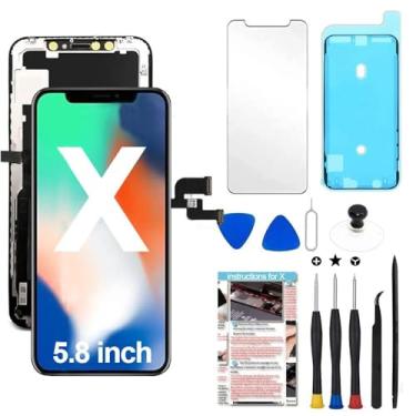 Imagem de Tela de substituição para iPhone X 5,8 polegadas, tela LCD 3D Touch Display Digitalizador com ferramentas de reparo - Modelo A1901, A1902, A1865