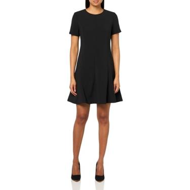 Imagem de Club Monaco Vestido feminino de crepe canelado, Preto, 46