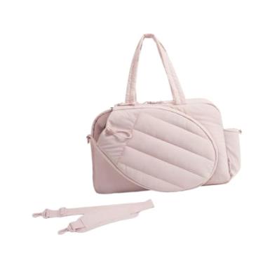 Imagem de menolana Bolsa de tênis para academia feminina, armazenamento de raquetes, resistente à água, com compartimento para sapatos e bolso para roupas molhadas, Rosa