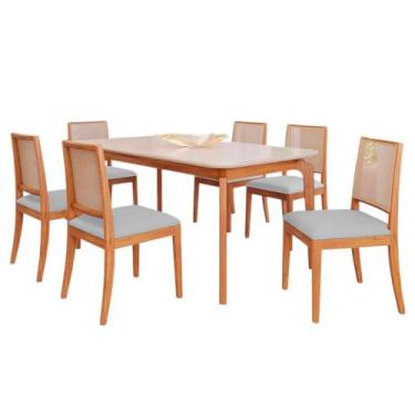 Imagem de Mesa de Jantar Ficus 1,80 com 6 Cadeiras Buriti Conforto e Sofisticaçã