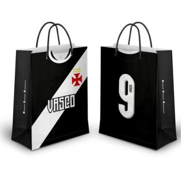 Imagem de Kit 2 Sacolas M Papel Off-Set Alça Gorgurão Time Vasco - Brasfoot
