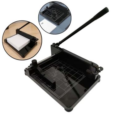 Imagem de Guilhotina Papel Facão A4 Manual 400 Folhas com Trava e Guia Preta Importway Iwgpa-4400pt