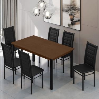 Imagem de Mesa de Jantar 6 Lugares Monaco Tokio Preto/Freijó - Art Panta