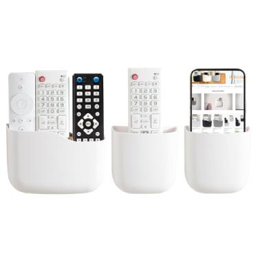 Imagem de Suporte de parede para ventilador de TV, suporte de controle remoto, suporte de cabeceira organizador de parede, suporte de telefone para escritório, adesivo de reprodutor de mídia, caixa de controle