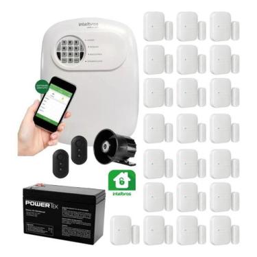 Imagem de Kit Alarme Sem Fio Intelbras 22 Sensores Magnéticos, Bateria e Sirene