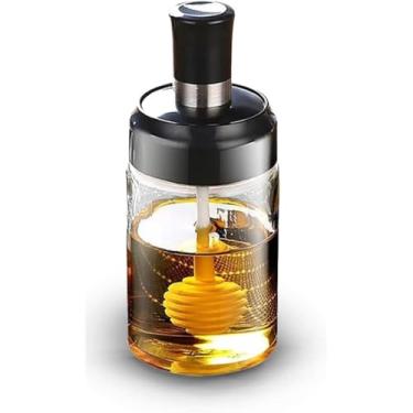 Imagem de Pote de Mel em Vidro com Dispenser e Pegador Decorativo em Colmeia