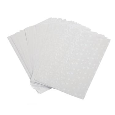 Imagem de Luqeeg 50 Folhas Papel Adesivo Holográfico, A4 Folha Laminada Holográfica a Frio Filme Laminado Autoadesivo Cortável DIY Transparente Papel Adesivo Laminado Sobreposto para Fundo (Filme da fita de