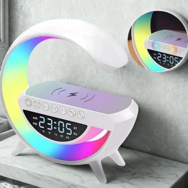 Imagem de Luminária Inteligente Bluetooth com Carregador Sem Fio e Som Premium -