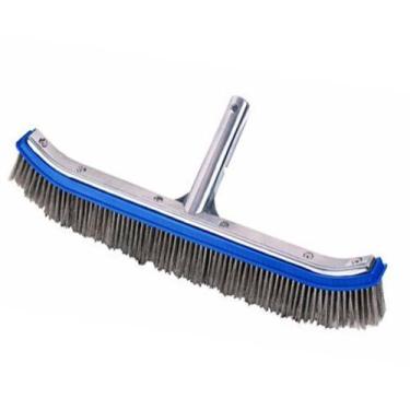 Imagem de Escova Com Cerdas De Aço 44 Cm Limpeza De Piscina Alvenaria - Pooltec