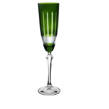 Imagem de Taça Cristal Lapidada Elizabeth Champanhe 200ml 1un Bohemia, Verde