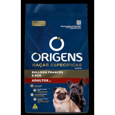 Imagem de Origens Ração Seca Para Cães Adultos Raças Específicas Buldog Francês e Pug Sabor Frango 3Kg