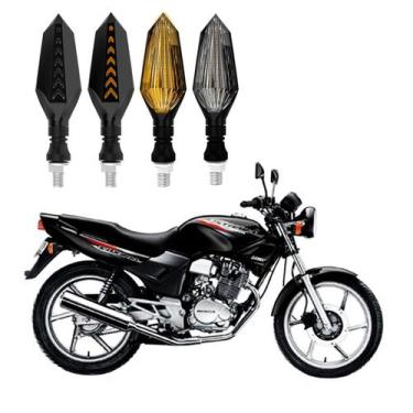 Imagem de KIT 4 Setas Sequenciais Led Universal Pisca Amarelo P43S Moto Honda CB