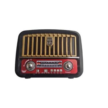 Imagem de Radio Retro Caixa Som Portátil Fm Sd Usb Bluetooth Lanterna 110v/220v 