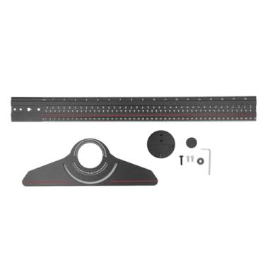 Imagem de Carpintaria T Régua liga de alumínio Multifuncional Carpenter Scriber com Rotatable Angle Preto para carpinteiros profissionais e entusiastas DIY