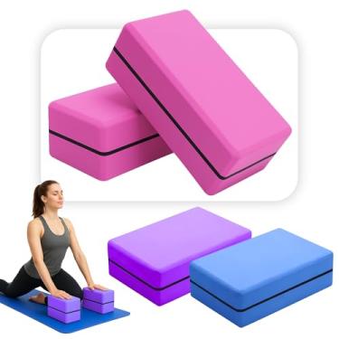 Imagem de Bloco Yoga Equipamento De Pilates Alongamento Tijolo Eva Ioga Bloco Para Fisioterapia (Rosa, Padrão)