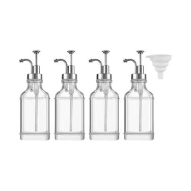 Imagem de Conjunto De Dispensador De Xarope De Vidro Com Funil De Enchimento E B