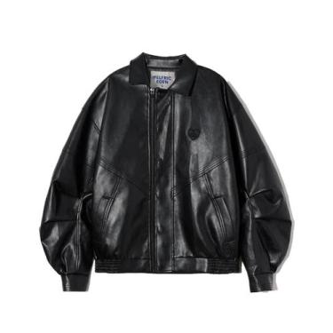 Imagem de Jaqueta feminina Aelfric Eden de couro de tamanho grande Y2k preta