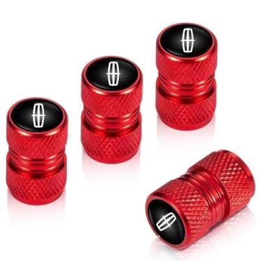 Imagem de 4 peças de tampas de haste de válvula de pneu, tampa de válvula protetora de pneu automotivo de metal, para Lincoln MKS, MKT, MKX, Navigator, Continental MKC MKZ Tampa de roda para todos os modelos