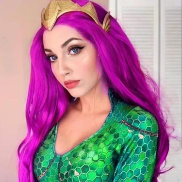 Imagem de AFBeauty Peruca frontal de renda roxa quente pré-arrancada longa peruca de cabelo real ondulado claro perucas coloridas naturais para mulheres negras rosa vermelho sem cola frente de renda sintética