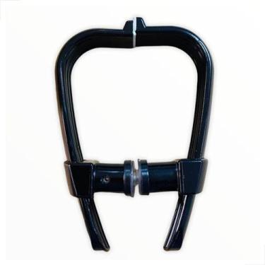 Imagem de Puxador Polímero Porta De Vidro 1 Furo Arco 190mm - Preto - AL