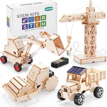 Imagem de Kits STEM Yutin Wood Building Crafts Model Car Kids 8-14