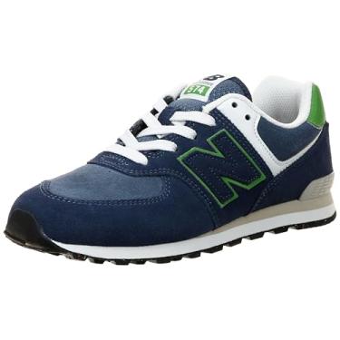 Imagem de New Balance Tênis infantil 574 V1 com cadarço, Nb azul marinho/verde alpino, 20
