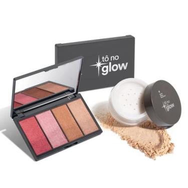 Imagem de Combo Make No Glow: Paleta de Maquiagem Multifuncional 14,2g + Pó Solt