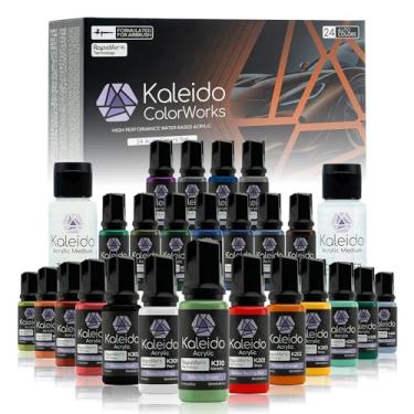 Imagem de Gaahleri Conjunto de 24 cores Kaleido Auto – Kit de tinta acrílica à base de água para modelos de carros, Gundam, Mecha, pré-fino, alto brilho, secagem rápida, com mais fino e limpador