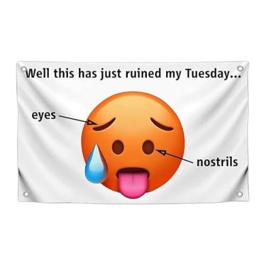 Imagem de Bandeira de meme legal de 9,5 x 1,5 m com citação "Well This Has Just Ruined My Tuesday" com quatro ilhós de latão - Bandeiras de tapeçaria cômicas decorando para meninos de quarto - Pôster engraçado