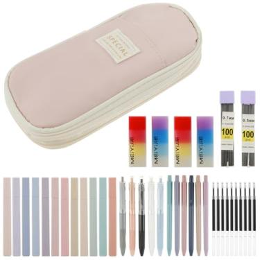 Imagem de HSHGZSR 40 peças de papelaria, conjunto de material escolar estético, kit de material de escritório, material escolar, kit de material escolar, artigos de papelaria essenciais, materiais de papelaria