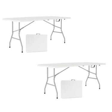 Imagem de Mesa Dobrável Portátil com Alça | Maleta Prática 1.80m | Ideal para Camping, Pesca e Jardim