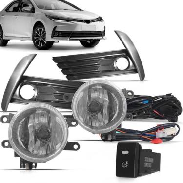 Imagem de Kit farol de milha do Corolla 2018 e 2019 com molduras grafite e botão