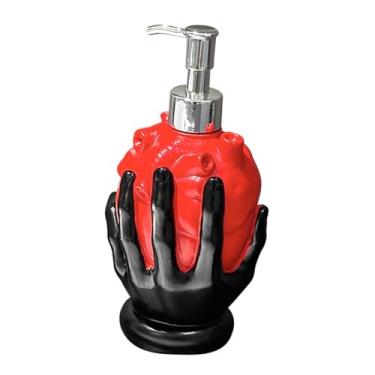 Imagem de AFXGUSD Dispensador de Sabonete Líquido para As Mãos, Dispensador de Bomba, Frasco Exclusivo com Bomba de Líquido em Formato de Coração, Frasco de Gel de Banh, Preto, Tamanho real