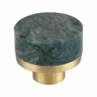 Imagem de IEUDNS Puxador de gaveta de latão e mármore, 3,05 cm, pequeno, para móveis, para armários de cozinha, quarto, guarda-roupas, banheiro, Verde