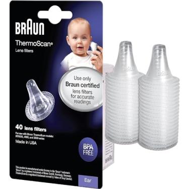 Imagem de Braun Filtros de lente ThermoScan para termômetro de ouvido, capas descartáveis, transparentes, 40 unidades, elegíveis para FSA e HSA