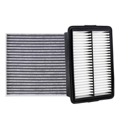 Imagem de Filtro de ar do motor 28113-F2000 e kit de filtro de ar de cabine 97133-D1000 compatível com Hyundai Kona 2018-2023 Veloster 2018-2021 Veloster 2020-2022 Kia Soul 1.6L 2.0L substitui CA12057 CF1211 60