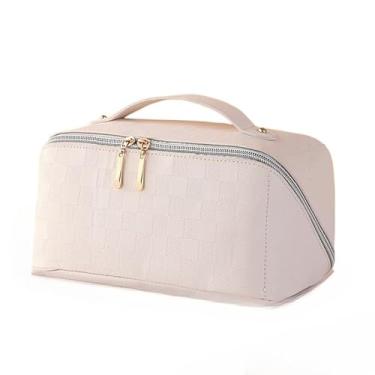 Imagem de Bolsa Maquiagem Necessaire Feminina Grande Cosméticos E Make (branco)