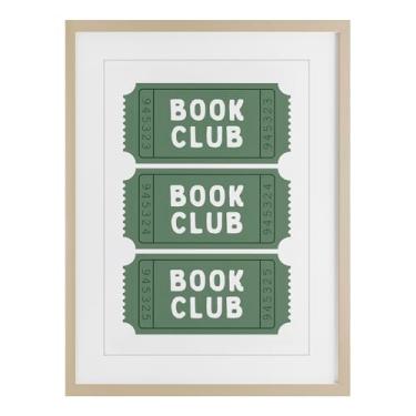 Imagem de Stupell Industries Impressão emoldurada de bétula Green Book Club Tickets sob vidro, design por Lettered and Lined, 23 x 17