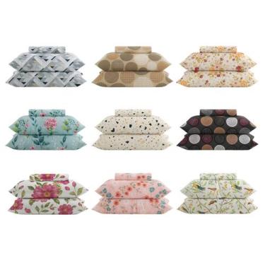 Imagem de Jogo de Lençol Casal Padrão Micropercal 400 Fios 3 Peças Estampas Sort